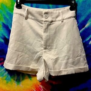 CIDER White high rise shorts